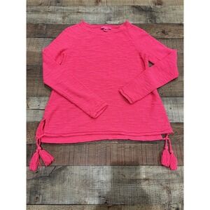 Lily Pulitzer Jody Lightweight Sweater Neon Pink Womens Med Beach Tassel(2251)